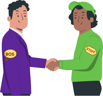 Employer and staff illustration